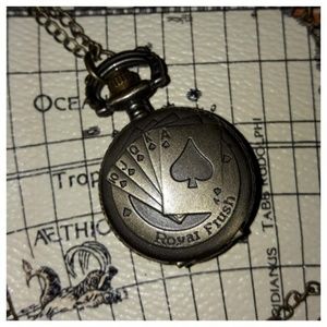 Poker mini pocket watch pendant